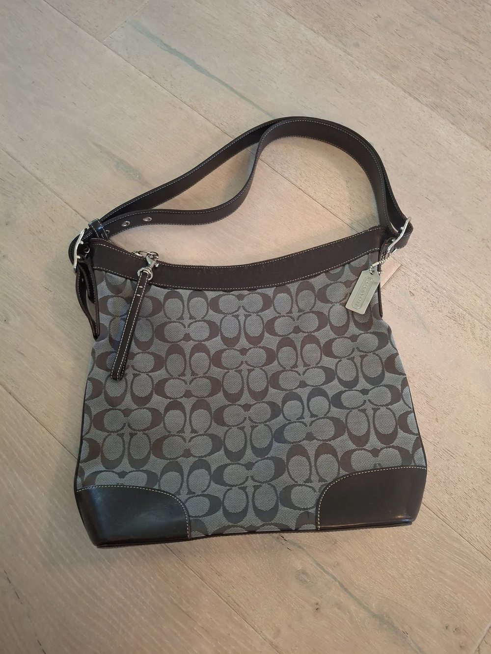 Coach Brown Signature Canvas Shoulder Bag